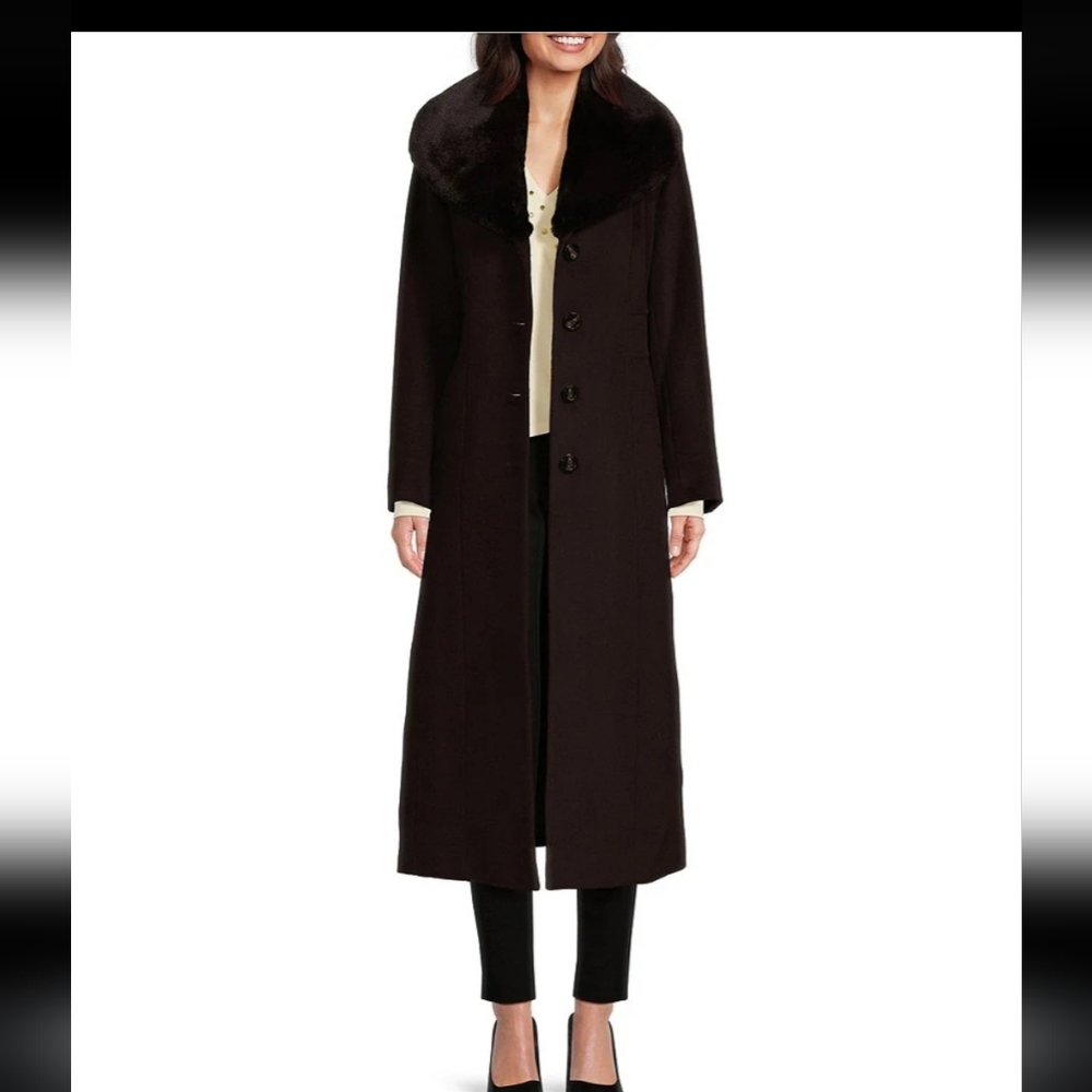 MICHAEL Michael Kors Black Trench Coat with Notched Lapel